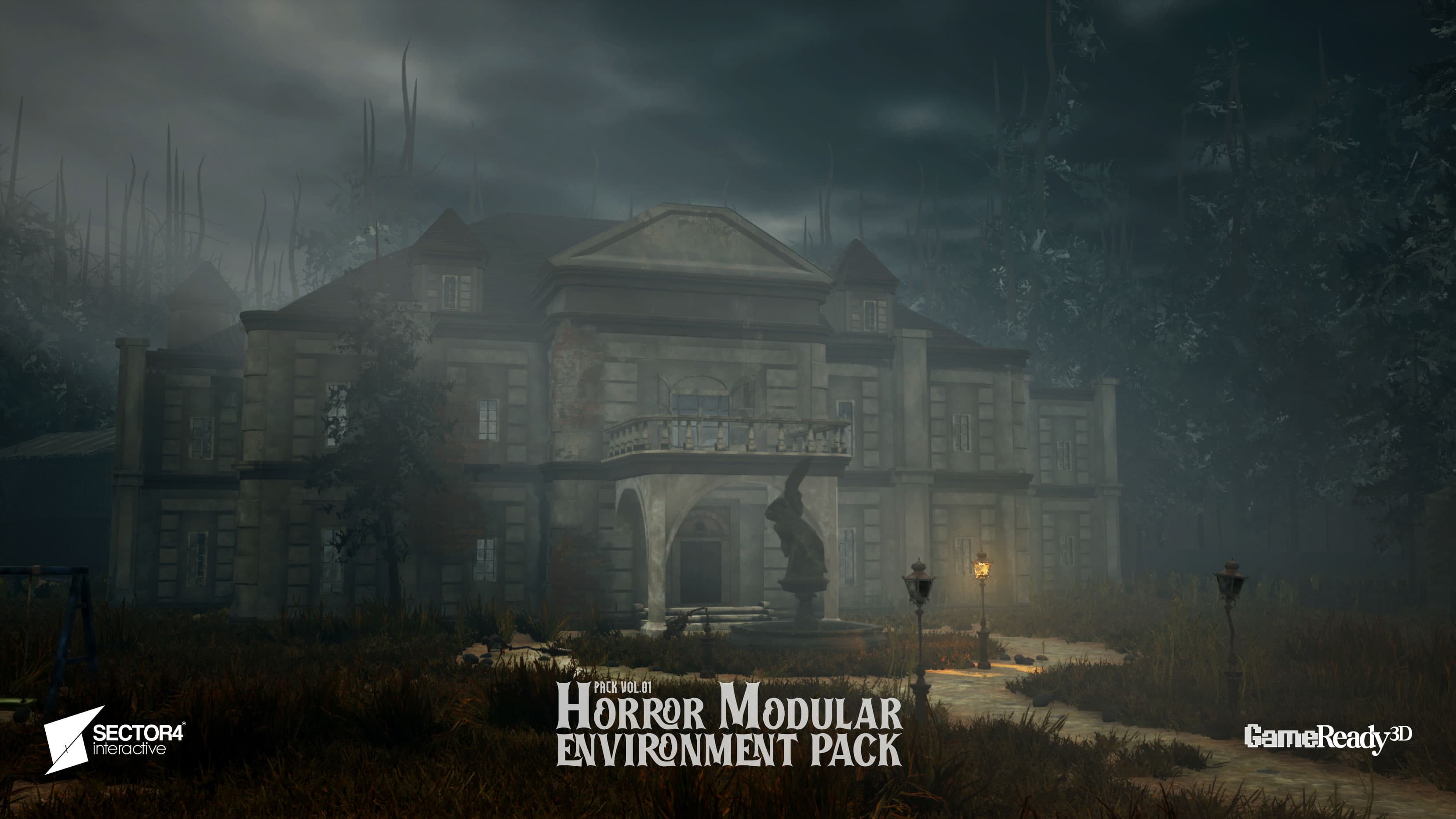 Horror Modular Environment Pack – Mansion, Barn & Creepy Props (With Demo Scene) - Gallery Image 1