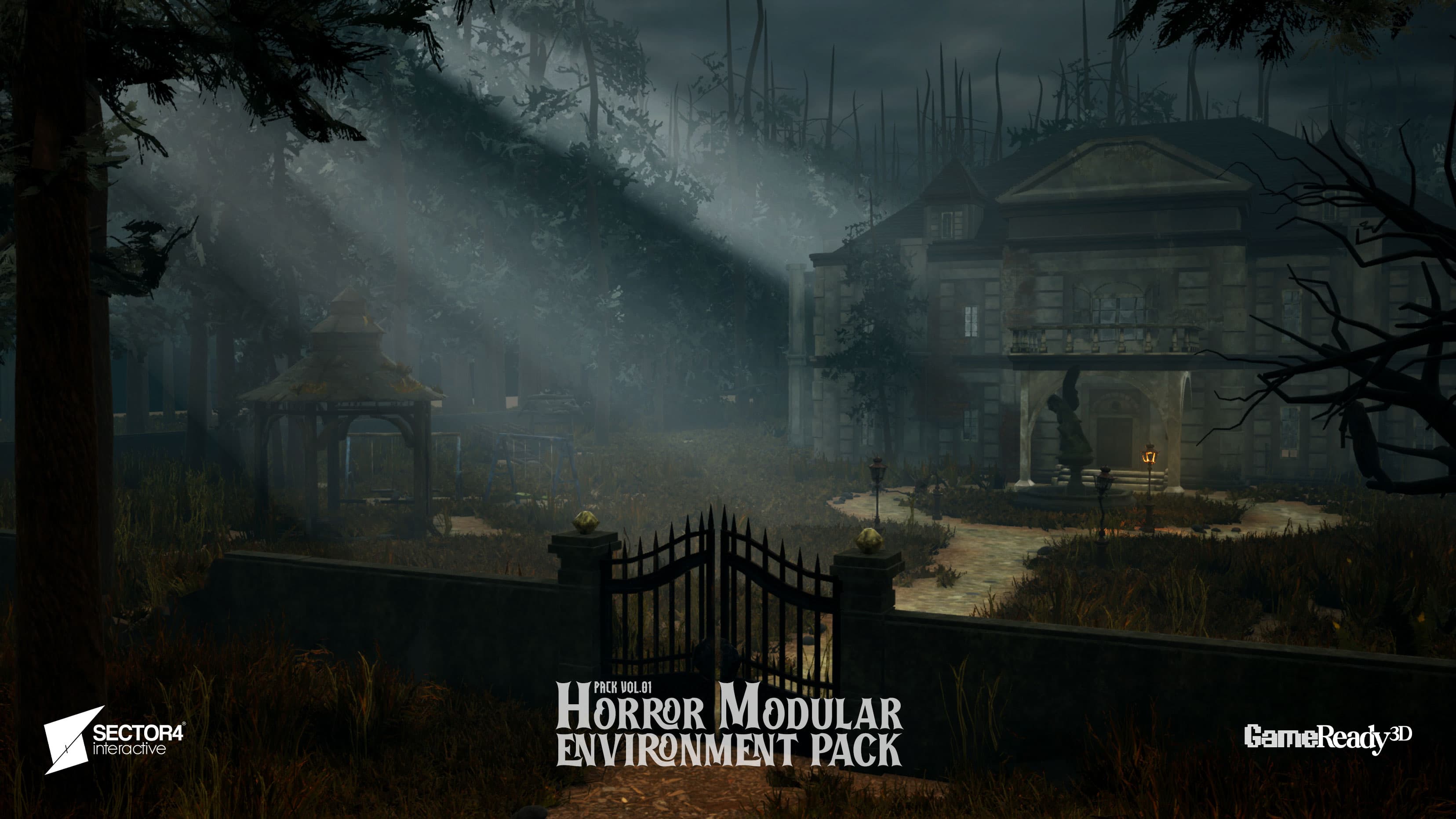 Horror Modular Environment Pack – Mansion, Barn & Creepy Props (With Demo Scene) - Gallery Image 4