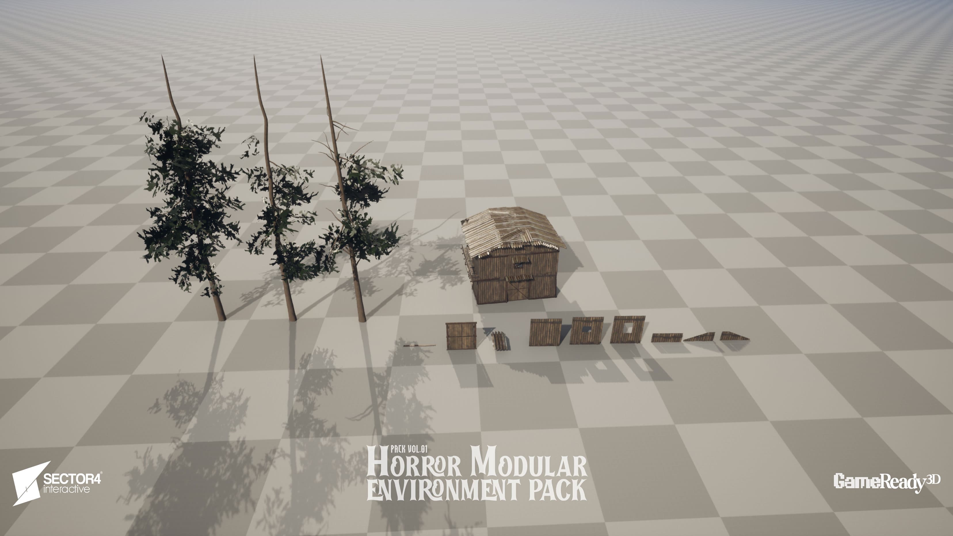 Horror Modular Environment Pack – Mansion, Barn & Creepy Props (With Demo Scene) - Gallery Image 10