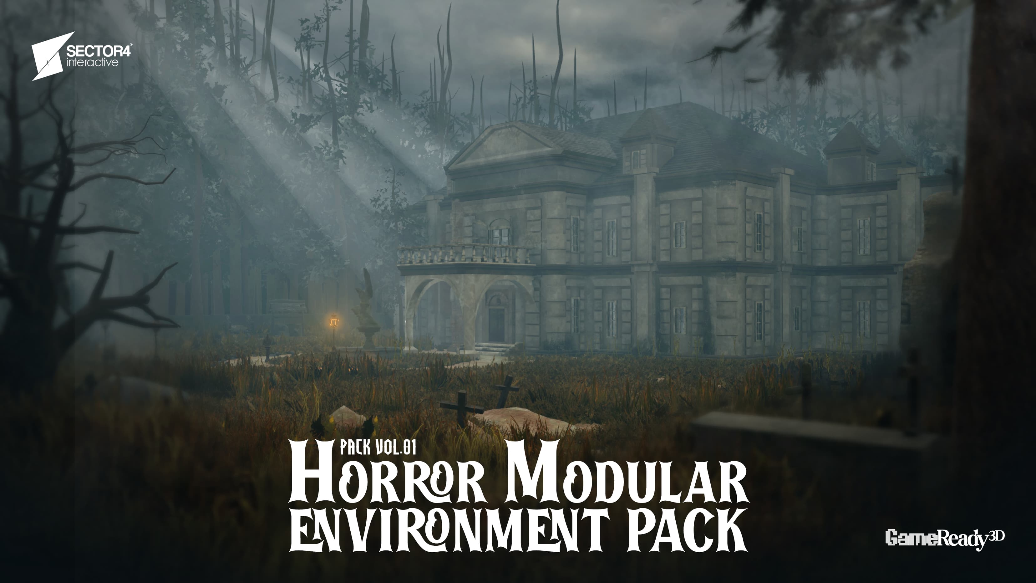 Horror Modular Environment Pack – Mansion, Barn & Creepy Props (With Demo Scene) - Main Preview