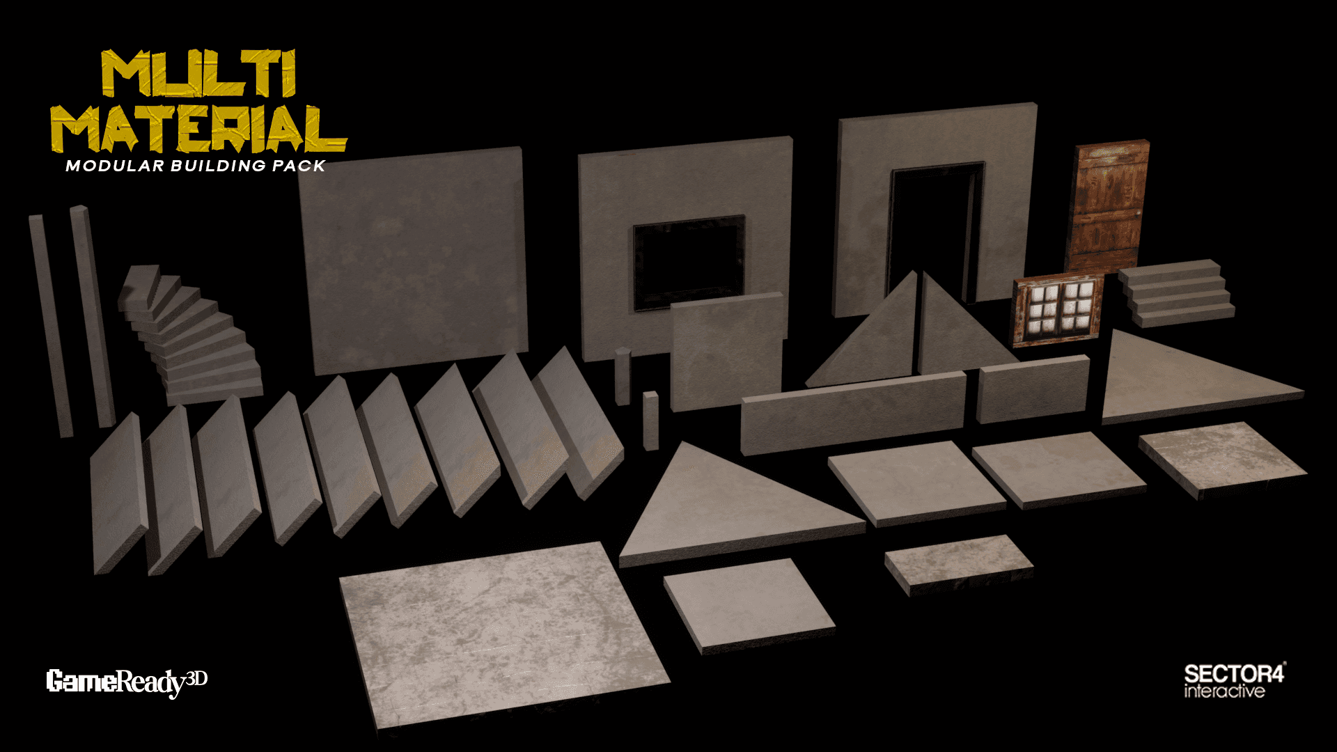 Multi Material Modular Building Pack – Hay, Wood, Stone & Metal Structures - Gallery Image 1