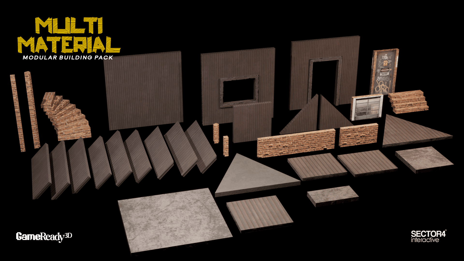 Multi Material Modular Building Pack – Hay, Wood, Stone & Metal Structures - Gallery Image 2