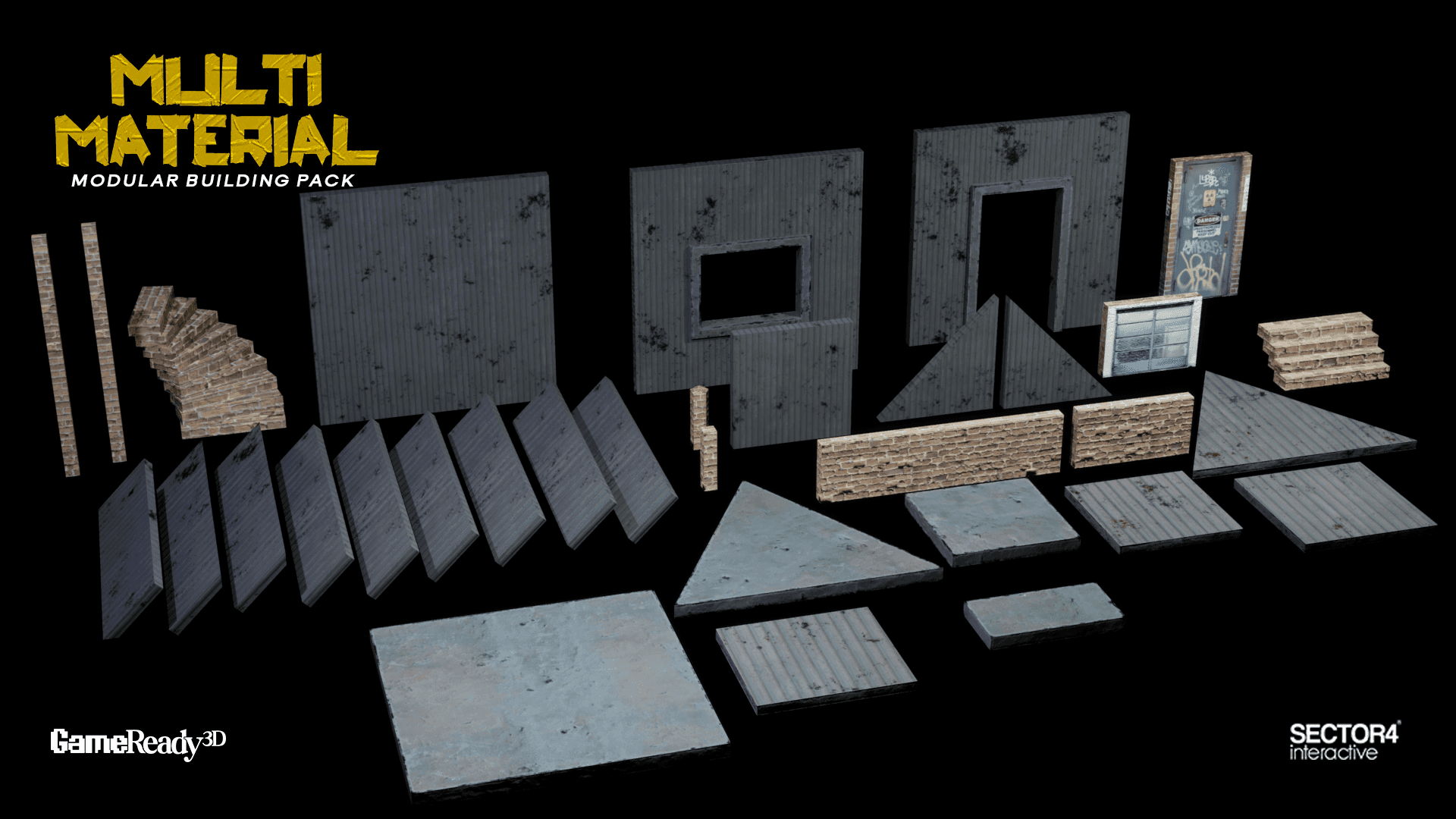 Multi Material Modular Building Pack – Hay, Wood, Stone & Metal Structures - Gallery Image 3