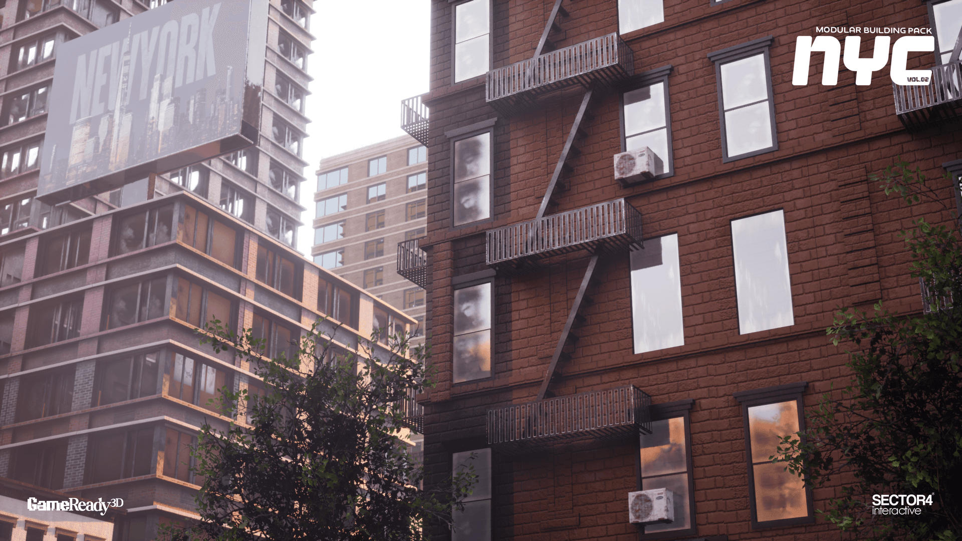 Urban City Modular Environment Pack Vol 2 – NYC Buildings, Streets & Urban Props - Gallery Image 1