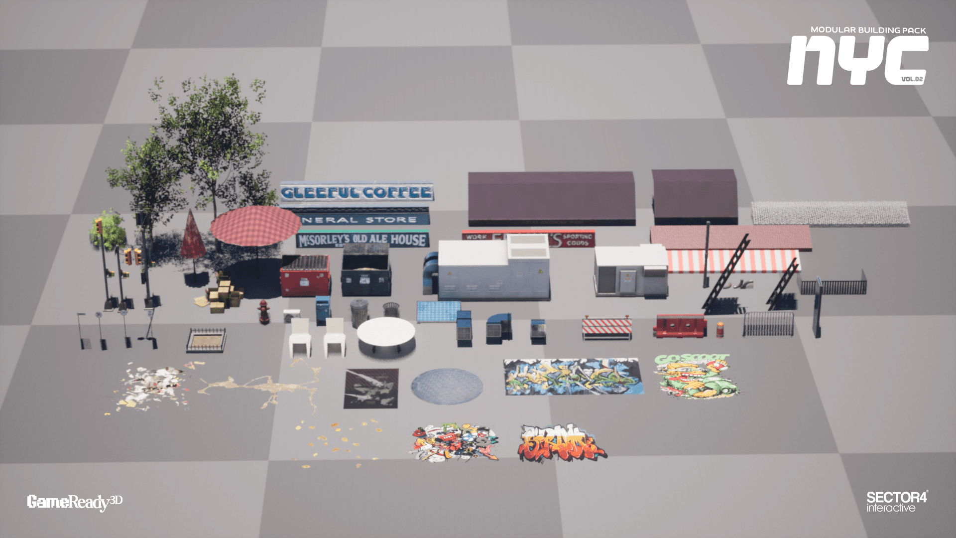 Urban City Modular Environment Pack Vol 2 – NYC Buildings, Streets & Urban Props - Gallery Image 4