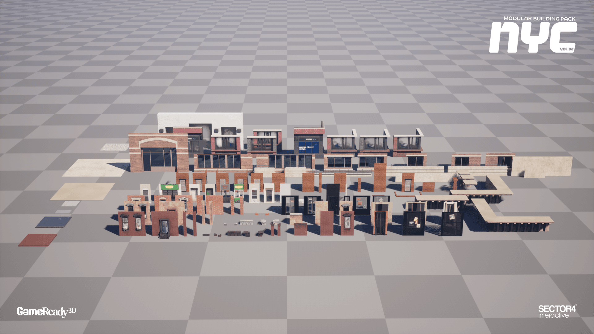 Urban City Modular Environment Pack Vol 2 – NYC Buildings, Streets & Urban Props - Gallery Image 5